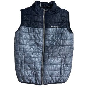 Calvin Klein Jeans Winter Puffer Vest Navy Blue Gray Size 7
